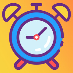 
An alarm clock icon in editable flat style, ringing clock
