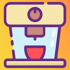 
A design of coffee maker in editable style, coffee brewing
