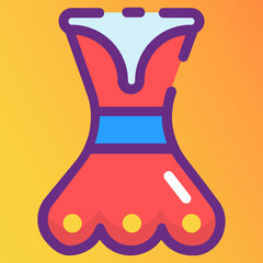 
Ladies skirt vector, ladies costume icon design 
