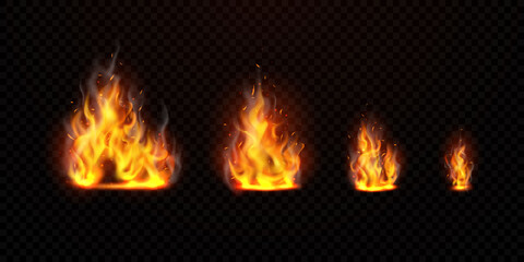 Virtual flame set Can be separated from a transparent background