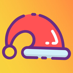 
Christmas hat, noel hat flat design vector 
