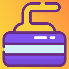 
Curling rock, outdoor sports in editable style 
