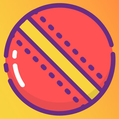 
Flat line design of cricket ball in editable vector 
