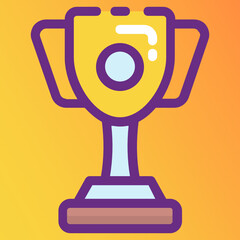 
Trophy icon design, winning cup in editable style 
