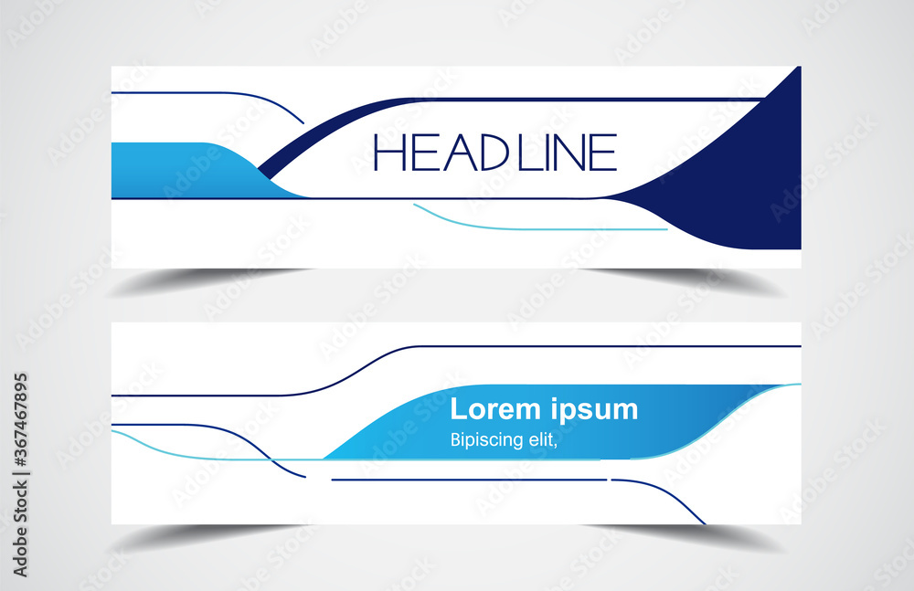 Sticker set of modern design - vector web banners design background or header templates, horizontal advertis