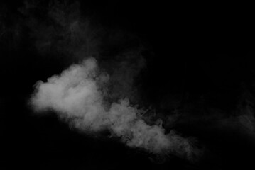 White smoke on a black background. The texture of scattered smoke. Blank for design. Layout for...
