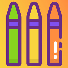 
Crayon colors icon design, vector of art pencils in trendy flat style 
