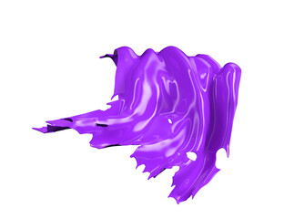 Wavy fabric on a white background. Image is isolated. 3D rendering.