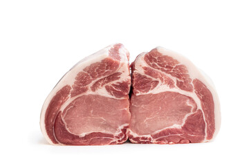 Raw pork meat isolated on white background