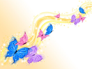  abstract floral background with butterflies
