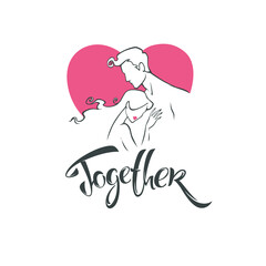 together, romantic love logo
