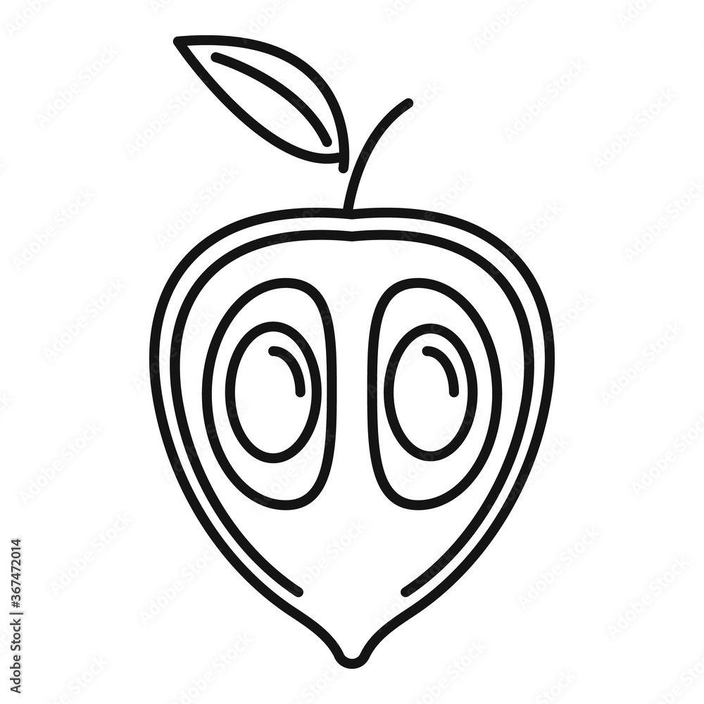 Poster exotic guava icon. outline exotic guava vector icon for web design isolated on white background
