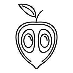 Exotic guava icon. Outline exotic guava vector icon for web design isolated on white background