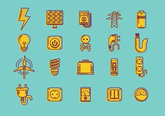set of electrical icons