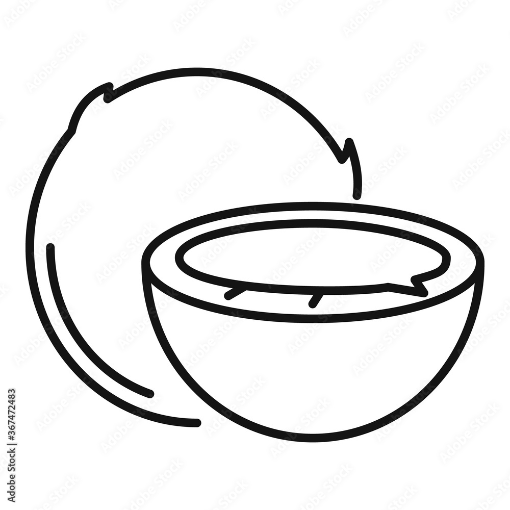 Poster exotic coconut icon. outline exotic coconut vector icon for web design isolated on white background