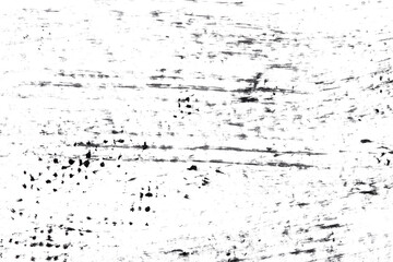 Abstract drops and smears of black acrylic paint isolated on a white background.
