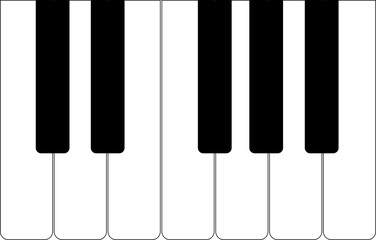 One octave piano keyboard