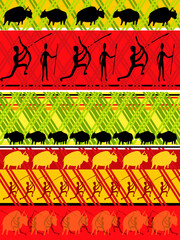 rock paintings and graphic backgrounds