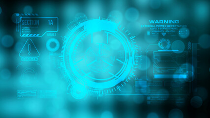 Abstract futuristic cyber technology background. Sci-fi circuit design	
