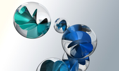 abstract bubble marble flow blue water drop round