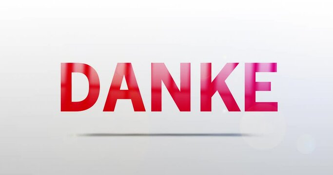 Danke. Partikel Logo. Text Animation. Rotes Logo auf Hintergrund wei&szlig;/grau. Drehung. Hochwertiges 4k Video