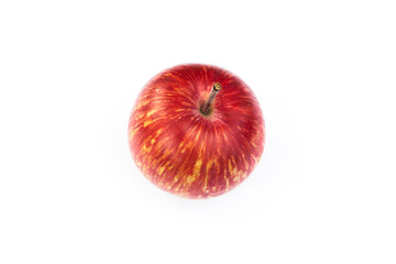 Ripe red apple, close-up, isolated on white