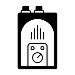 Instant Tankless Geyser  Vector glyph Icon, Electric Water Heater Concept, Home Bathroom Appliance on white background, Combi Boiler Design 
