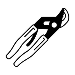 Plumber Plier Concept, Handyman Repair Multifunction Tool Vector Icon Design, Home Renovation Equipment on white background 
