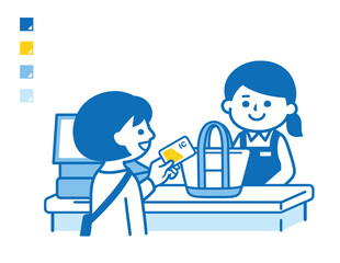 Person making payment with IC card