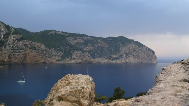 A view of the Albarca cove of north side of  the Ibiza island