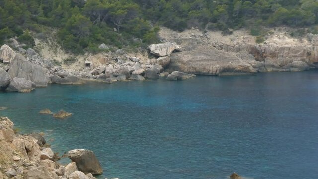 View of a cove of the north coast of Ibiza island