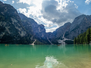 Pragser Wildsee in the Dolomites, South Tyrol