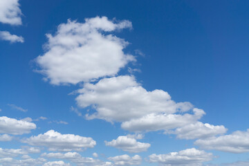 Naklejka na ściany i meble Haufenwolken am Himmel, Cumuluswolken, Nordrhein-Westfalen, Deutschland, Europa