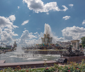 Stone flower fountain