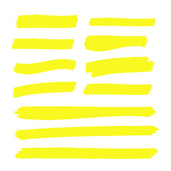 Marker marks. Yellow marker text selection vector