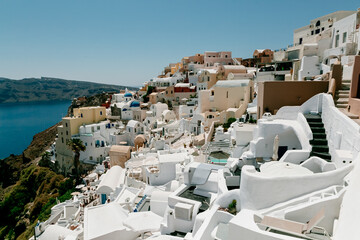 Fototapeta na wymiar Santorini, Greece - romantic island with white buildings