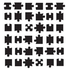 jigsaw puzzle piece vector template isolated. Jigsaw piece puzzle object illustration