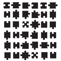 Naklejka premium jigsaw puzzle piece vector template isolated. Jigsaw piece puzzle object illustration