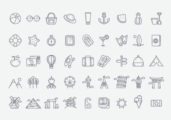 collection of travel icons