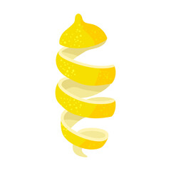 Lemon peel vector icon.Cartoon vector icon isolated on white background lemon peel.