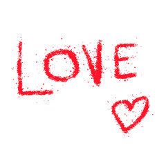 Vector love text broken brush
