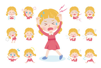 cute type blonde girl_sick