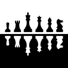 Set of chess pieces. Chess is an ancient intellectual game. Vector illustration isolated for design and web.