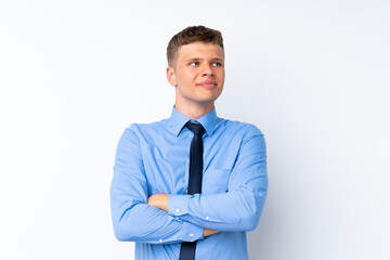Young handsome businessman looking to the side