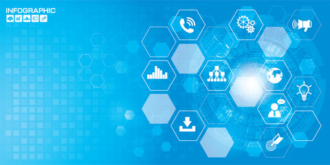 Abstract technology hi-tech background. Dark blue color.