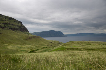 Cloudy sky in the Oglakhty reserve on the banks of the Yenisei River. Khakassia, Russia.