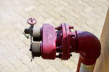 Fire Suppression Industrial Pump and Valve for fire water support overhead view.