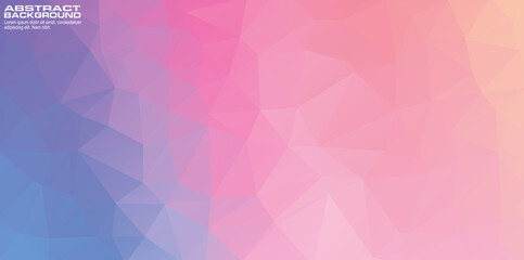 Fototapeta premium Abstract geometric pink pastel background with triangular polygons, Sweet color low poly design wallpaper.