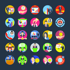 Team Management Flat Icons Pack 