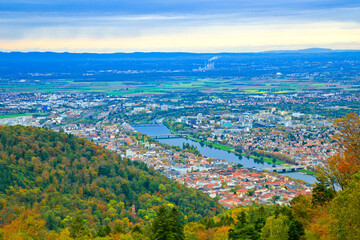 Cityscape of Heidelberg city, Germany.